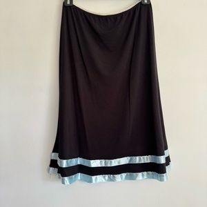 Vintage Teenie Weenie Juniors 90s Y2K Black Skirt Blue Ribbon‎ Size M Coquette